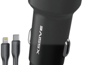 Xssive 48W PD+QC3.0 Fast Car Charger with Type-C to 8 Pin Cable XSS-CC40L - Zwart